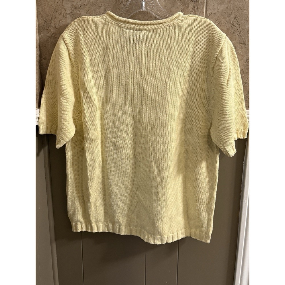 Ms. Lee Yellow Short Sleeve Sweater Women's Size Large - Picture 2 of 5